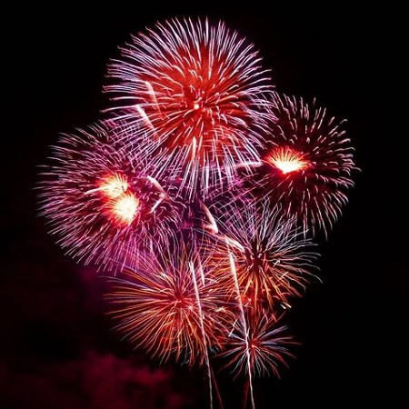 Vibrant Fireworks Display at Night