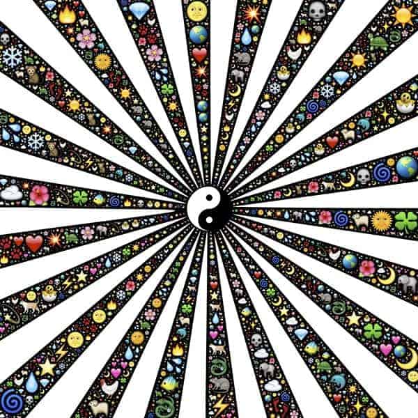 Balance and Harmony Yin Yang Symbol with Colorful Patterns