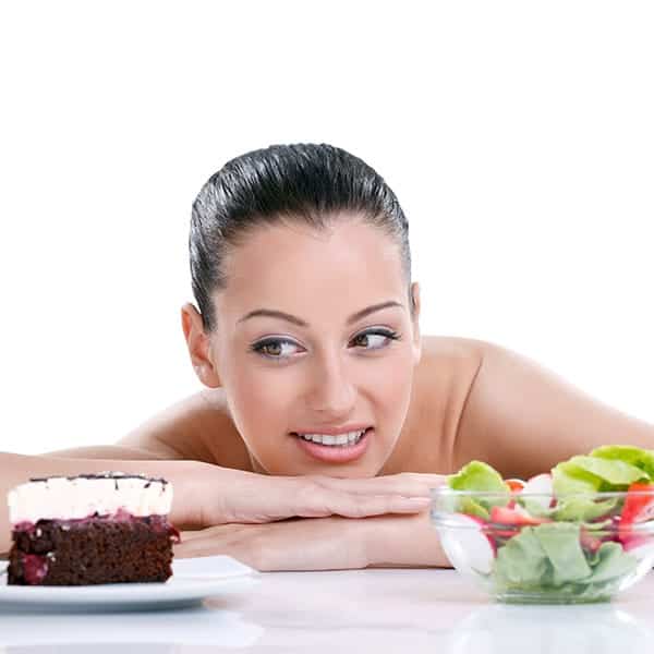 Fresh Salad and Cake for a Healthy Snack