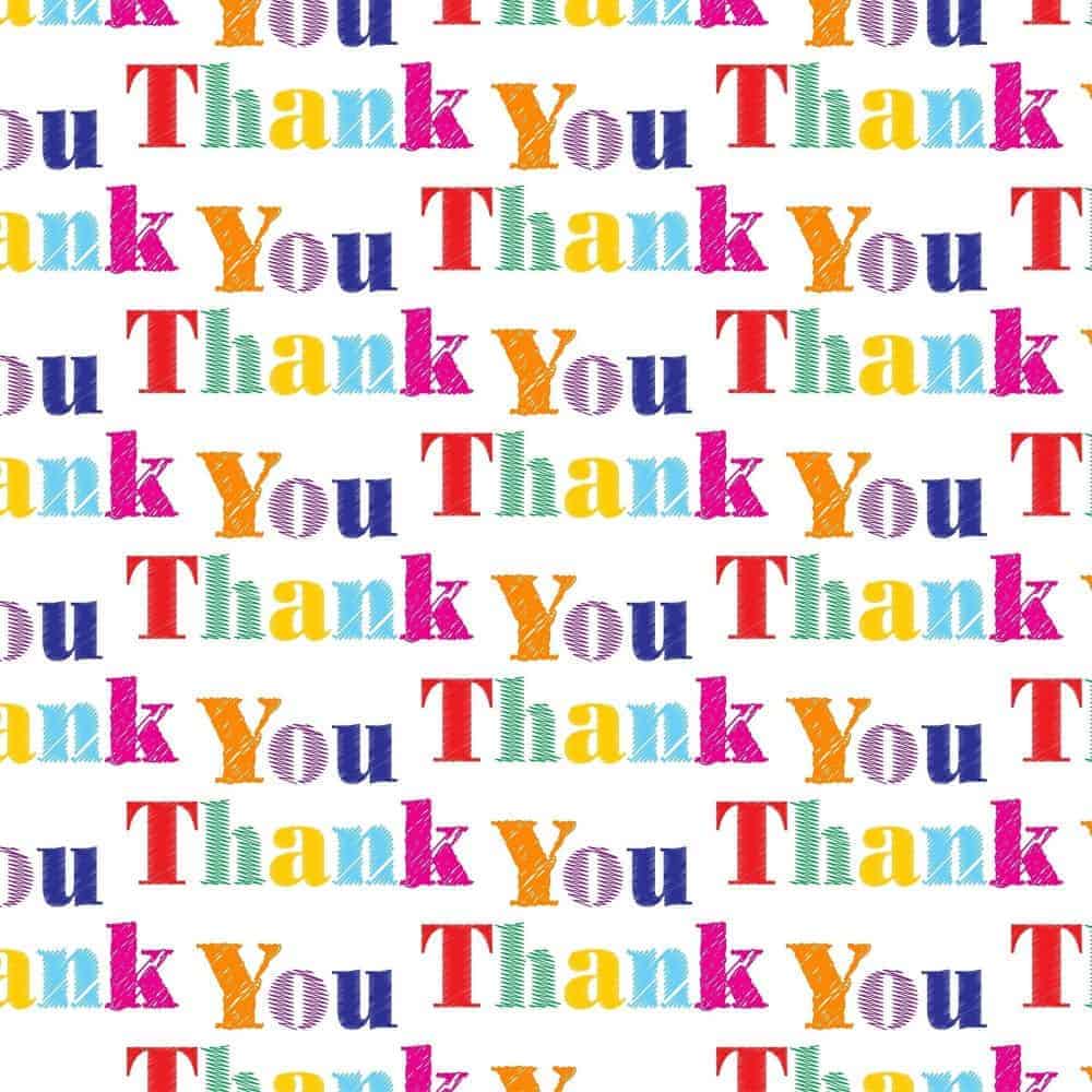 Thank You Text Pattern Colorful Thank You Words Design