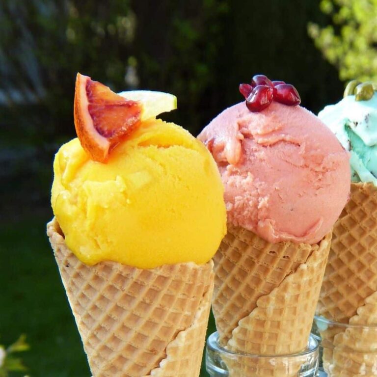 Mango Nice Cream with Fruit Toppings