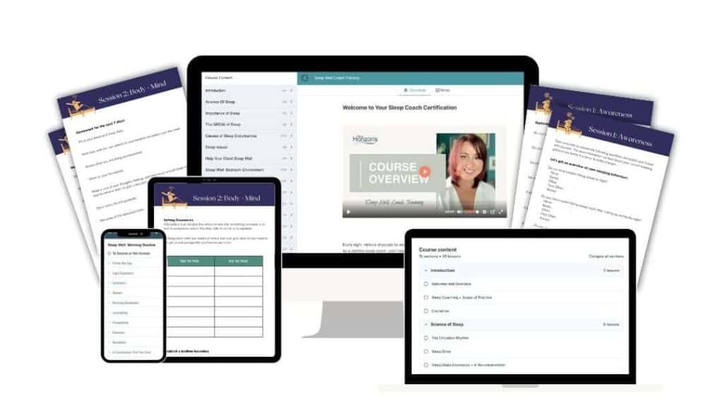 Digital training materials for Sleep Well Coach certification course.